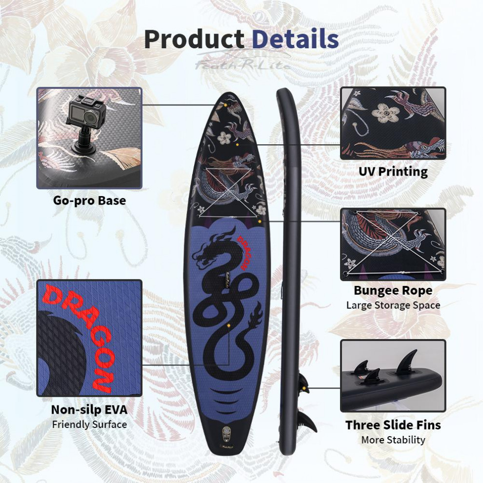 Сапборд SUPFR17U (350*84*15) чёрный, код 78907